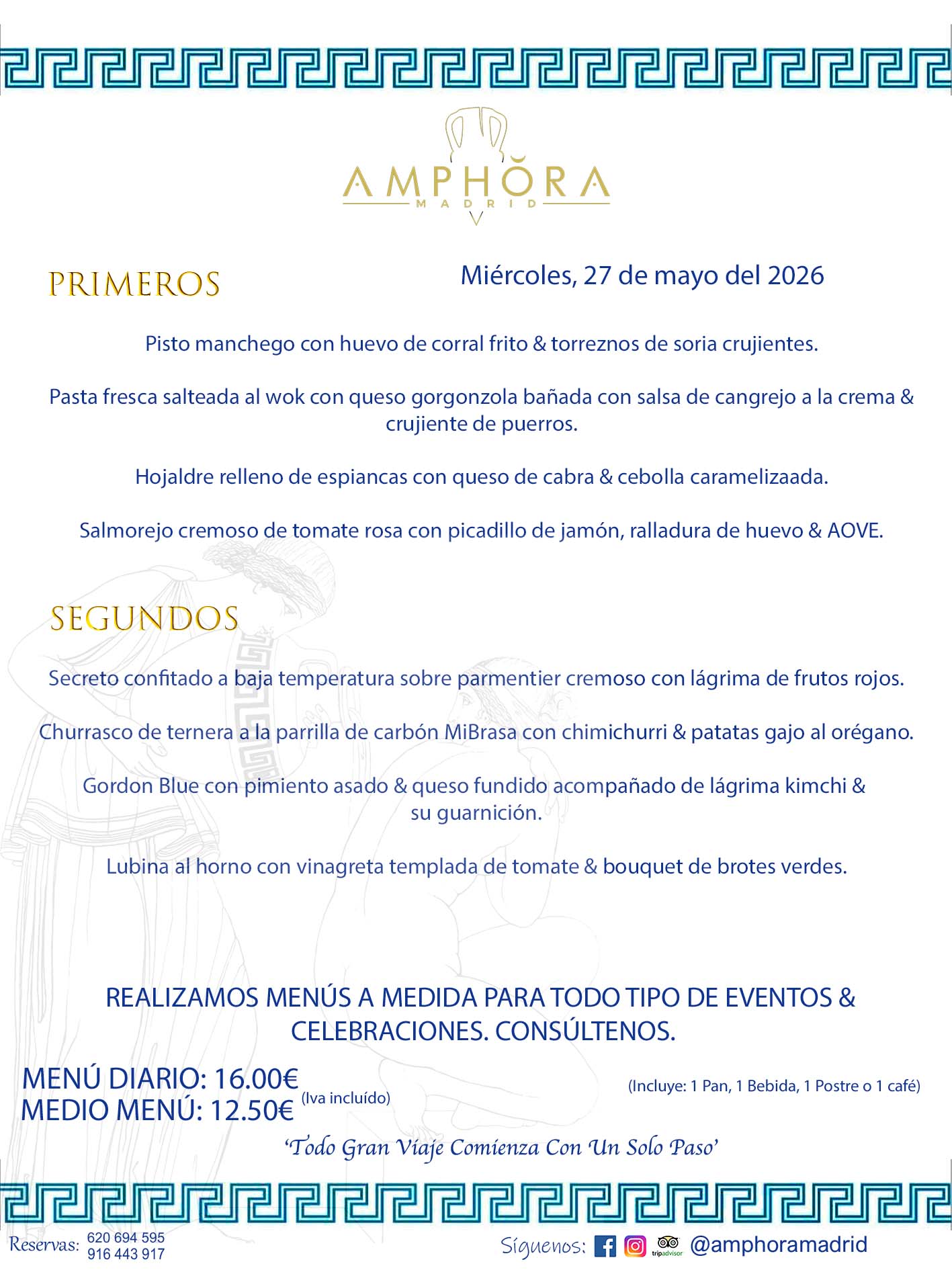 MENÚS DEL DÍA ALCORCÓN MENÚ DEL MIÉRCOLES 27 DE MAYO DE DE 2026 MENÚS DIARIOS MEJORES MENÚS RESTAURANTES ALCORCÓN RESTAURANTE AMPHORA TERRAZA EN ALCORCÓN (DISPONEMOS DE UNA GRAN TERRAZA) Av. Leganés, 54 28923 · Alcorcón · Madrid · España. 91 644 39 17 620 694 595 También realizamos menús especiales a medida personalizados a grupos para todo tipo de eventos, como celebraciones, comidas o cenas de empresas, bautizos, bodas, cumpleaños, cenas o comidas de navidad 2023 2024, etc. Consúltenos o visite nuestras excelentes y amplias instalaciones y les prepararemos el menú más ajustado a sus necesidades y presupuesto. #RestaurantesEventos #RestaurantesMenúsCelebraciones #RestaurantesSalonesBodasBautizosComuniones #MenúsEspecialesparaEventosAlcorcón #MenúsCelebracionesAlcorcón #RestaurantesSalonesMenúsEspecialesGrupos #RestaurantesMenúsCumpleaños #ComidasCenasEmpresasAlcorcón #MenúsparaCenasComidasEventosEmpresasMadrid #MejoresTerrazasMadrid #MejorTerrazaAlcorcónMadrid #PresupuestosMenúsBodasComunionesBautizosAlcorcón #RestaurantesSecretosconEncantoMadrid #RestaurantesMenúsCenasComidasGruposEmpresasNavidadesAlcorcon #SalonesComidasCenasEmpresasAlcorcón #MenúsEventos #MenúsBodas #MenúsComuniones #MenúsCumpleaños #MenúsBautizos #MenúsEventosAlcorcón #MenúsBodasAlcorcón #MenúsComunionesAlcorcón #MenúsCumpleañosAlcorcón #MenúsBautizosAlcorcón #MenúsNavidadAlcorcón #MenúsComidasNavidad #MenúsCenasNavidad #SalonesEventosAlcorcón RESTAURANTES ALCORCÓN CELEBRACIONES EVENTOS CUMPLEAÑOS BODAS COMUNIONES BAUTIZOS, MENÚS ESPECIALES A MEDIDA PARA REUNIONES FAMILIARES EVENTOS CELEBRACIONES BODAS COMUNIONES BAUTIZOS EN ALCORCÓN, RESTAURANTES SALONES GRUPOS COMIDAS CENAS EN ALCORCÓN, RESTAURANTES COMIDAS CENAS EMPRESA ALCORCÓN MADRID, MEJORES TERRAZAS ALCORCÓN, MEJOR TERRAZA ALCORCÓN, RESTAURANTES SECRETOS CON ENCANTO EN MADRID, RESTAURANTES MENUS GRUPOS ESPECIALES COMIDAS CENAS EMPRESAS NAVIDADES ALCORCÓN, CONSÚLTE NUESTROS MENÚS A MEDIDA PARA EVENTOS - REALIZAMOS MENÚS A MEDIDA PARA BODAS, COMUNIONES, BAUTIZOS, CUMPLEAÑOS, CENAS COMIDAS DE EMPRESAS, ETC - NUESTRO RESTAURANTE DIPONE DE UNA EXTRAORDINARIA TERRAZA PARA TODO TIPO DE EVENTOS - NUESTROS SALONES INTERIORES SE ADAPTAN A TODO DE EVENTOS, YA SEAN PARTICULARES COMO DE EMPRESAS - RESTAURANTE PREPARADO PARA TODO TIPO DE EVENTOS DE CLIENTES DE LA ZONA SUR SUROESTE DE MADRID COMO ALCORCÓN MÓSTOLES FUENLABRADA VILLAVICIOSA DE ODÓN POZUELO DE ALARCÓN GETAFE LAS ROZAS MAJADAHONDA - UNO DE LOS MEJORES RESTAURANTES DE MADRID PARA COMER O CENAR A LA CARTA O CON NUESTROS MENÚS - CELEBRE CON NOSOTROS SUS REUNIONES FAMILIARES CUMPLEAÑOS BAUTIZOS COMUNIONES BODAS PRESENTACIONES ETC. PUES SERÁN UN ÉXITO - MEJORES RESTAURANTES SALONES CELEBRACIONES EN ALCORCÓN -RESTAURANTES MENUS GRUPOS COMIDAS CENAS REUNIONES EMPRESAS NAVIDADES 2024 ALCORCÓN ZONA SUR MADRID.MENÚS DEL DÍA ALCORCÓN DIARIOS MEJORES MENÚS RESTAURANTES ALCORCÓN RESTAURANTE AMPHORA TERRAZA EN ALCORCÓN (DISPONEMOS DE UNA GRAN TERRAZA)