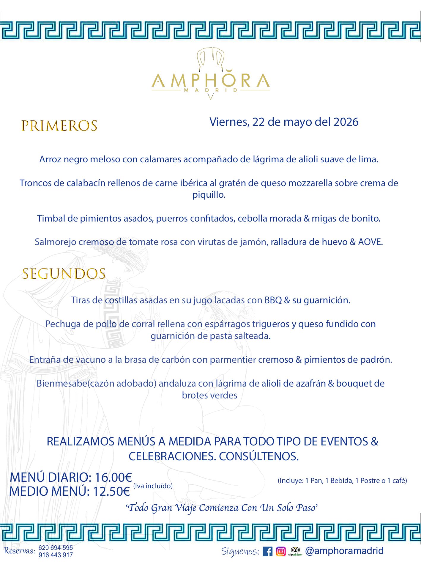 MENÚS DEL DÍA ALCORCÓN MENÚ DEL VIERNES 22 DE MAYO DE DE 2026 MENÚS DIARIOS MEJORES MENÚS RESTAURANTES ALCORCÓN RESTAURANTE AMPHORA TERRAZA EN ALCORCÓN (DISPONEMOS DE UNA GRAN TERRAZA) Av. Leganés, 54 28923 · Alcorcón · Madrid · España. 91 644 39 17 620 694 595 También realizamos menús especiales a medida personalizados a grupos para todo tipo de eventos, como celebraciones, comidas o cenas de empresas, bautizos, bodas, cumpleaños, cenas o comidas de navidad 2023 2024, etc. Consúltenos o visite nuestras excelentes y amplias instalaciones y les prepararemos el menú más ajustado a sus necesidades y presupuesto. #RestaurantesEventos #RestaurantesMenúsCelebraciones #RestaurantesSalonesBodasBautizosComuniones #MenúsEspecialesparaEventosAlcorcón #MenúsCelebracionesAlcorcón #RestaurantesSalonesMenúsEspecialesGrupos #RestaurantesMenúsCumpleaños #ComidasCenasEmpresasAlcorcón #MenúsparaCenasComidasEventosEmpresasMadrid #MejoresTerrazasMadrid #MejorTerrazaAlcorcónMadrid #PresupuestosMenúsBodasComunionesBautizosAlcorcón #RestaurantesSecretosconEncantoMadrid #RestaurantesMenúsCenasComidasGruposEmpresasNavidadesAlcorcon #SalonesComidasCenasEmpresasAlcorcón #MenúsEventos #MenúsBodas #MenúsComuniones #MenúsCumpleaños #MenúsBautizos #MenúsEventosAlcorcón #MenúsBodasAlcorcón #MenúsComunionesAlcorcón #MenúsCumpleañosAlcorcón #MenúsBautizosAlcorcón #MenúsNavidadAlcorcón #MenúsComidasNavidad #MenúsCenasNavidad #SalonesEventosAlcorcón RESTAURANTES ALCORCÓN CELEBRACIONES EVENTOS CUMPLEAÑOS BODAS COMUNIONES BAUTIZOS, MENÚS ESPECIALES A MEDIDA PARA REUNIONES FAMILIARES EVENTOS CELEBRACIONES BODAS COMUNIONES BAUTIZOS EN ALCORCÓN, RESTAURANTES SALONES GRUPOS COMIDAS CENAS EN ALCORCÓN, RESTAURANTES COMIDAS CENAS EMPRESA ALCORCÓN MADRID, MEJORES TERRAZAS ALCORCÓN, MEJOR TERRAZA ALCORCÓN, RESTAURANTES SECRETOS CON ENCANTO EN MADRID, RESTAURANTES MENUS GRUPOS ESPECIALES COMIDAS CENAS EMPRESAS NAVIDADES ALCORCÓN, CONSÚLTE NUESTROS MENÚS A MEDIDA PARA EVENTOS - REALIZAMOS MENÚS A MEDIDA PARA BODAS, COMUNIONES, BAUTIZOS, CUMPLEAÑOS, CENAS COMIDAS DE EMPRESAS, ETC - NUESTRO RESTAURANTE DIPONE DE UNA EXTRAORDINARIA TERRAZA PARA TODO TIPO DE EVENTOS - NUESTROS SALONES INTERIORES SE ADAPTAN A TODO DE EVENTOS, YA SEAN PARTICULARES COMO DE EMPRESAS - RESTAURANTE PREPARADO PARA TODO TIPO DE EVENTOS DE CLIENTES DE LA ZONA SUR SUROESTE DE MADRID COMO ALCORCÓN MÓSTOLES FUENLABRADA VILLAVICIOSA DE ODÓN POZUELO DE ALARCÓN GETAFE LAS ROZAS MAJADAHONDA - UNO DE LOS MEJORES RESTAURANTES DE MADRID PARA COMER O CENAR A LA CARTA O CON NUESTROS MENÚS - CELEBRE CON NOSOTROS SUS REUNIONES FAMILIARES CUMPLEAÑOS BAUTIZOS COMUNIONES BODAS PRESENTACIONES ETC. PUES SERÁN UN ÉXITO - MEJORES RESTAURANTES SALONES CELEBRACIONES EN ALCORCÓN -RESTAURANTES MENUS GRUPOS COMIDAS CENAS REUNIONES EMPRESAS NAVIDADES 2024 ALCORCÓN ZONA SUR MADRID.MENÚS DEL DÍA ALCORCÓN DIARIOS MEJORES MENÚS RESTAURANTES ALCORCÓN RESTAURANTE AMPHORA TERRAZA EN ALCORCÓN (DISPONEMOS DE UNA GRAN TERRAZA)