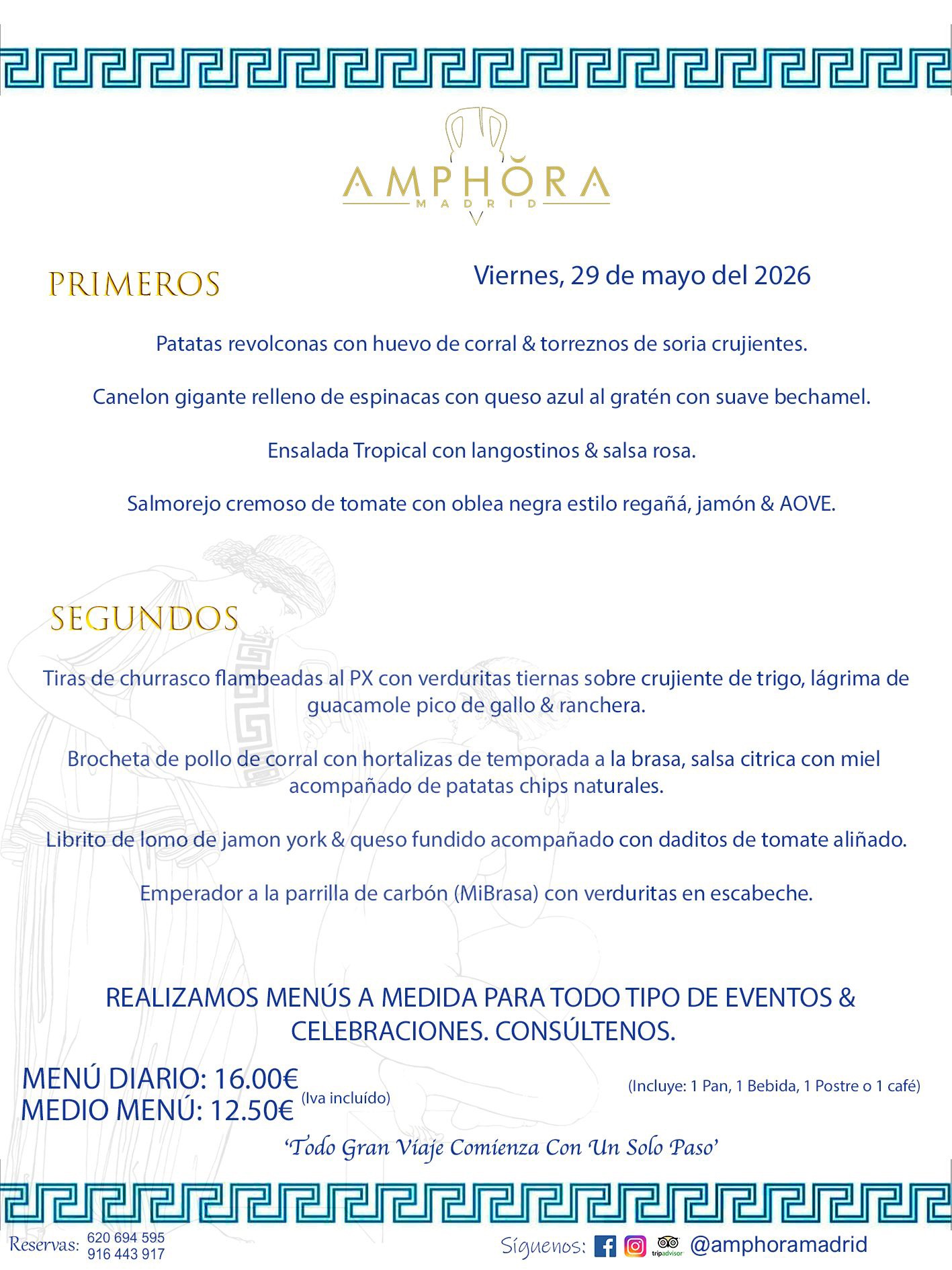 MENÚS DEL DÍA ALCORCÓN MENÚ DEL VIERNES 29 DE MAYO DE DE 2026 MENÚS DIARIOS MEJORES MENÚS RESTAURANTES ALCORCÓN RESTAURANTE AMPHORA TERRAZA EN ALCORCÓN (DISPONEMOS DE UNA GRAN TERRAZA) Av. Leganés, 54 28923 · Alcorcón · Madrid · España. 91 644 39 17 620 694 595 También realizamos menús especiales a medida personalizados a grupos para todo tipo de eventos, como celebraciones, comidas o cenas de empresas, bautizos, bodas, cumpleaños, cenas o comidas de navidad 2023 2024, etc. Consúltenos o visite nuestras excelentes y amplias instalaciones y les prepararemos el menú más ajustado a sus necesidades y presupuesto. #RestaurantesEventos #RestaurantesMenúsCelebraciones #RestaurantesSalonesBodasBautizosComuniones #MenúsEspecialesparaEventosAlcorcón #MenúsCelebracionesAlcorcón #RestaurantesSalonesMenúsEspecialesGrupos #RestaurantesMenúsCumpleaños #ComidasCenasEmpresasAlcorcón #MenúsparaCenasComidasEventosEmpresasMadrid #MejoresTerrazasMadrid #MejorTerrazaAlcorcónMadrid #PresupuestosMenúsBodasComunionesBautizosAlcorcón #RestaurantesSecretosconEncantoMadrid #RestaurantesMenúsCenasComidasGruposEmpresasNavidadesAlcorcon #SalonesComidasCenasEmpresasAlcorcón #MenúsEventos #MenúsBodas #MenúsComuniones #MenúsCumpleaños #MenúsBautizos #MenúsEventosAlcorcón #MenúsBodasAlcorcón #MenúsComunionesAlcorcón #MenúsCumpleañosAlcorcón #MenúsBautizosAlcorcón #MenúsNavidadAlcorcón #MenúsComidasNavidad #MenúsCenasNavidad #SalonesEventosAlcorcón RESTAURANTES ALCORCÓN CELEBRACIONES EVENTOS CUMPLEAÑOS BODAS COMUNIONES BAUTIZOS, MENÚS ESPECIALES A MEDIDA PARA REUNIONES FAMILIARES EVENTOS CELEBRACIONES BODAS COMUNIONES BAUTIZOS EN ALCORCÓN, RESTAURANTES SALONES GRUPOS COMIDAS CENAS EN ALCORCÓN, RESTAURANTES COMIDAS CENAS EMPRESA ALCORCÓN MADRID, MEJORES TERRAZAS ALCORCÓN, MEJOR TERRAZA ALCORCÓN, RESTAURANTES SECRETOS CON ENCANTO EN MADRID, RESTAURANTES MENUS GRUPOS ESPECIALES COMIDAS CENAS EMPRESAS NAVIDADES ALCORCÓN, CONSÚLTE NUESTROS MENÚS A MEDIDA PARA EVENTOS - REALIZAMOS MENÚS A MEDIDA PARA BODAS, COMUNIONES, BAUTIZOS, CUMPLEAÑOS, CENAS COMIDAS DE EMPRESAS, ETC - NUESTRO RESTAURANTE DIPONE DE UNA EXTRAORDINARIA TERRAZA PARA TODO TIPO DE EVENTOS - NUESTROS SALONES INTERIORES SE ADAPTAN A TODO DE EVENTOS, YA SEAN PARTICULARES COMO DE EMPRESAS - RESTAURANTE PREPARADO PARA TODO TIPO DE EVENTOS DE CLIENTES DE LA ZONA SUR SUROESTE DE MADRID COMO ALCORCÓN MÓSTOLES FUENLABRADA VILLAVICIOSA DE ODÓN POZUELO DE ALARCÓN GETAFE LAS ROZAS MAJADAHONDA - UNO DE LOS MEJORES RESTAURANTES DE MADRID PARA COMER O CENAR A LA CARTA O CON NUESTROS MENÚS - CELEBRE CON NOSOTROS SUS REUNIONES FAMILIARES CUMPLEAÑOS BAUTIZOS COMUNIONES BODAS PRESENTACIONES ETC. PUES SERÁN UN ÉXITO - MEJORES RESTAURANTES SALONES CELEBRACIONES EN ALCORCÓN -RESTAURANTES MENUS GRUPOS COMIDAS CENAS REUNIONES EMPRESAS NAVIDADES 2024 ALCORCÓN ZONA SUR MADRID.MENÚS DEL DÍA ALCORCÓN DIARIOS MEJORES MENÚS RESTAURANTES ALCORCÓN RESTAURANTE AMPHORA TERRAZA EN ALCORCÓN (DISPONEMOS DE UNA GRAN TERRAZA)