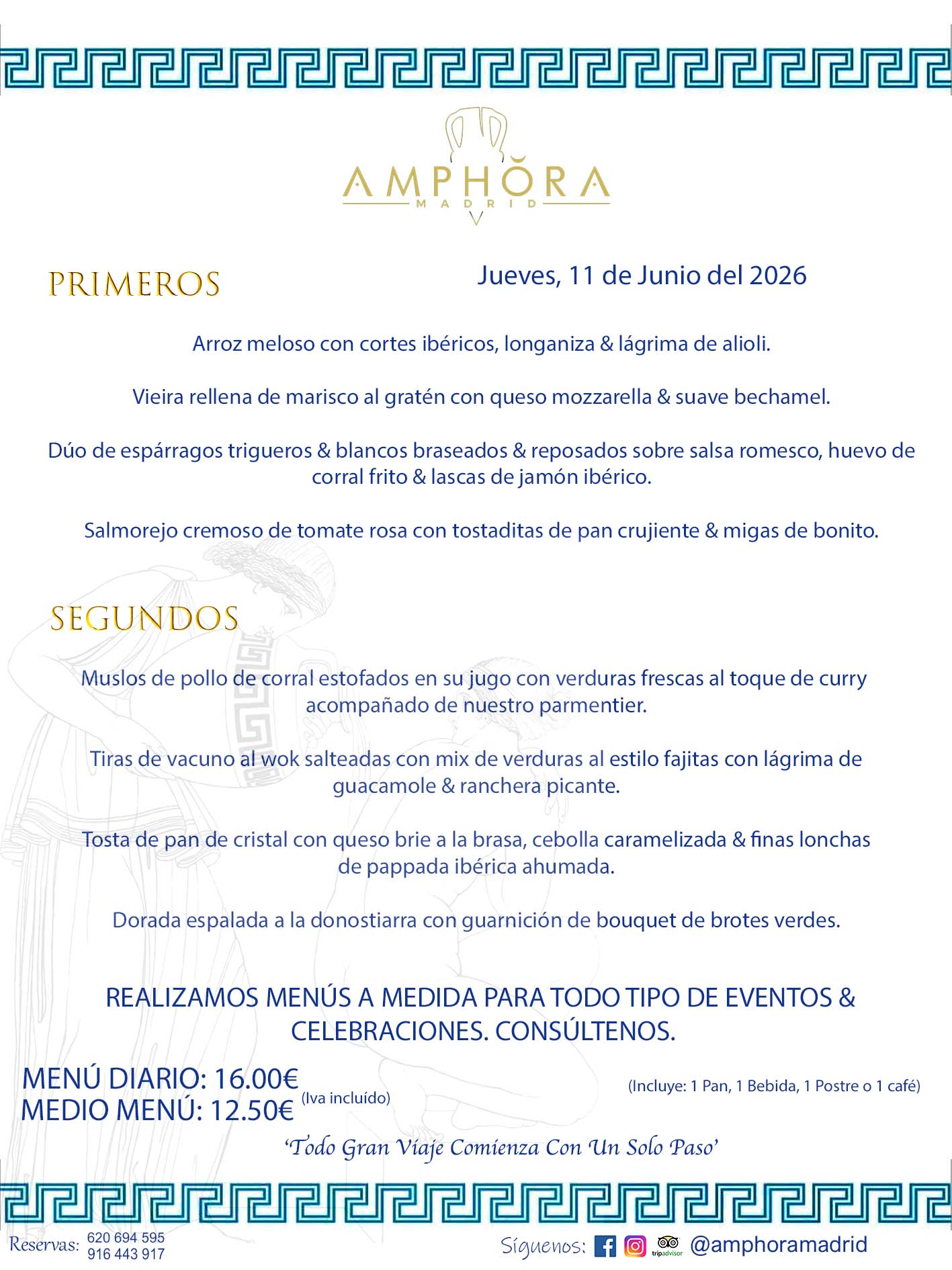 MENÚS DEL DÍA ALCORCÓN MENÚ DEL JUEVES 11 DE JUNIO DE DE 2026 MENÚS DIARIOS MEJORES MENÚS RESTAURANTES ALCORCÓN RESTAURANTE AMPHORA TERRAZA EN ALCORCÓN (DISPONEMOS DE UNA GRAN TERRAZA) Av. Leganés, 54 28923 · Alcorcón · Madrid · España. 91 644 39 17 620 694 595 También realizamos menús especiales a medida personalizados a grupos para todo tipo de eventos, como celebraciones, comidas o cenas de empresas, bautizos, bodas, cumpleaños, cenas o comidas de navidad 2023 2024, etc. Consúltenos o visite nuestras excelentes y amplias instalaciones y les prepararemos el menú más ajustado a sus necesidades y presupuesto. #RestaurantesEventos #RestaurantesMenúsCelebraciones #RestaurantesSalonesBodasBautizosComuniones #MenúsEspecialesparaEventosAlcorcón #MenúsCelebracionesAlcorcón #RestaurantesSalonesMenúsEspecialesGrupos #RestaurantesMenúsCumpleaños #ComidasCenasEmpresasAlcorcón #MenúsparaCenasComidasEventosEmpresasMadrid #MejoresTerrazasMadrid #MejorTerrazaAlcorcónMadrid #PresupuestosMenúsBodasComunionesBautizosAlcorcón #RestaurantesSecretosconEncantoMadrid #RestaurantesMenúsCenasComidasGruposEmpresasNavidadesAlcorcon #SalonesComidasCenasEmpresasAlcorcón #MenúsEventos #MenúsBodas #MenúsComuniones #MenúsCumpleaños #MenúsBautizos #MenúsEventosAlcorcón #MenúsBodasAlcorcón #MenúsComunionesAlcorcón #MenúsCumpleañosAlcorcón #MenúsBautizosAlcorcón #MenúsNavidadAlcorcón #MenúsComidasNavidad #MenúsCenasNavidad #SalonesEventosAlcorcón RESTAURANTES ALCORCÓN CELEBRACIONES EVENTOS CUMPLEAÑOS BODAS COMUNIONES BAUTIZOS, MENÚS ESPECIALES A MEDIDA PARA REUNIONES FAMILIARES EVENTOS CELEBRACIONES BODAS COMUNIONES BAUTIZOS EN ALCORCÓN, RESTAURANTES SALONES GRUPOS COMIDAS CENAS EN ALCORCÓN, RESTAURANTES COMIDAS CENAS EMPRESA ALCORCÓN MADRID, MEJORES TERRAZAS ALCORCÓN, MEJOR TERRAZA ALCORCÓN, RESTAURANTES SECRETOS CON ENCANTO EN MADRID, RESTAURANTES MENUS GRUPOS ESPECIALES COMIDAS CENAS EMPRESAS NAVIDADES ALCORCÓN, CONSÚLTE NUESTROS MENÚS A MEDIDA PARA EVENTOS - REALIZAMOS MENÚS A MEDIDA PARA BODAS, COMUNIONES, BAUTIZOS, CUMPLEAÑOS, CENAS COMIDAS DE EMPRESAS, ETC - NUESTRO RESTAURANTE DIPONE DE UNA EXTRAORDINARIA TERRAZA PARA TODO TIPO DE EVENTOS - NUESTROS SALONES INTERIORES SE ADAPTAN A TODO DE EVENTOS, YA SEAN PARTICULARES COMO DE EMPRESAS - RESTAURANTE PREPARADO PARA TODO TIPO DE EVENTOS DE CLIENTES DE LA ZONA SUR SUROESTE DE MADRID COMO ALCORCÓN MÓSTOLES FUENLABRADA VILLAVICIOSA DE ODÓN POZUELO DE ALARCÓN GETAFE LAS ROZAS MAJADAHONDA - UNO DE LOS MEJORES RESTAURANTES DE MADRID PARA COMER O CENAR A LA CARTA O CON NUESTROS MENÚS - CELEBRE CON NOSOTROS SUS REUNIONES FAMILIARES CUMPLEAÑOS BAUTIZOS COMUNIONES BODAS PRESENTACIONES ETC. PUES SERÁN UN ÉXITO - MEJORES RESTAURANTES SALONES CELEBRACIONES EN ALCORCÓN -RESTAURANTES MENUS GRUPOS COMIDAS CENAS REUNIONES EMPRESAS NAVIDADES 2024 ALCORCÓN ZONA SUR MADRID.MENÚS DEL DÍA ALCORCÓN DIARIOS MEJORES MENÚS RESTAURANTES ALCORCÓN RESTAURANTE AMPHORA TERRAZA EN ALCORCÓN (DISPONEMOS DE UNA GRAN TERRAZA)