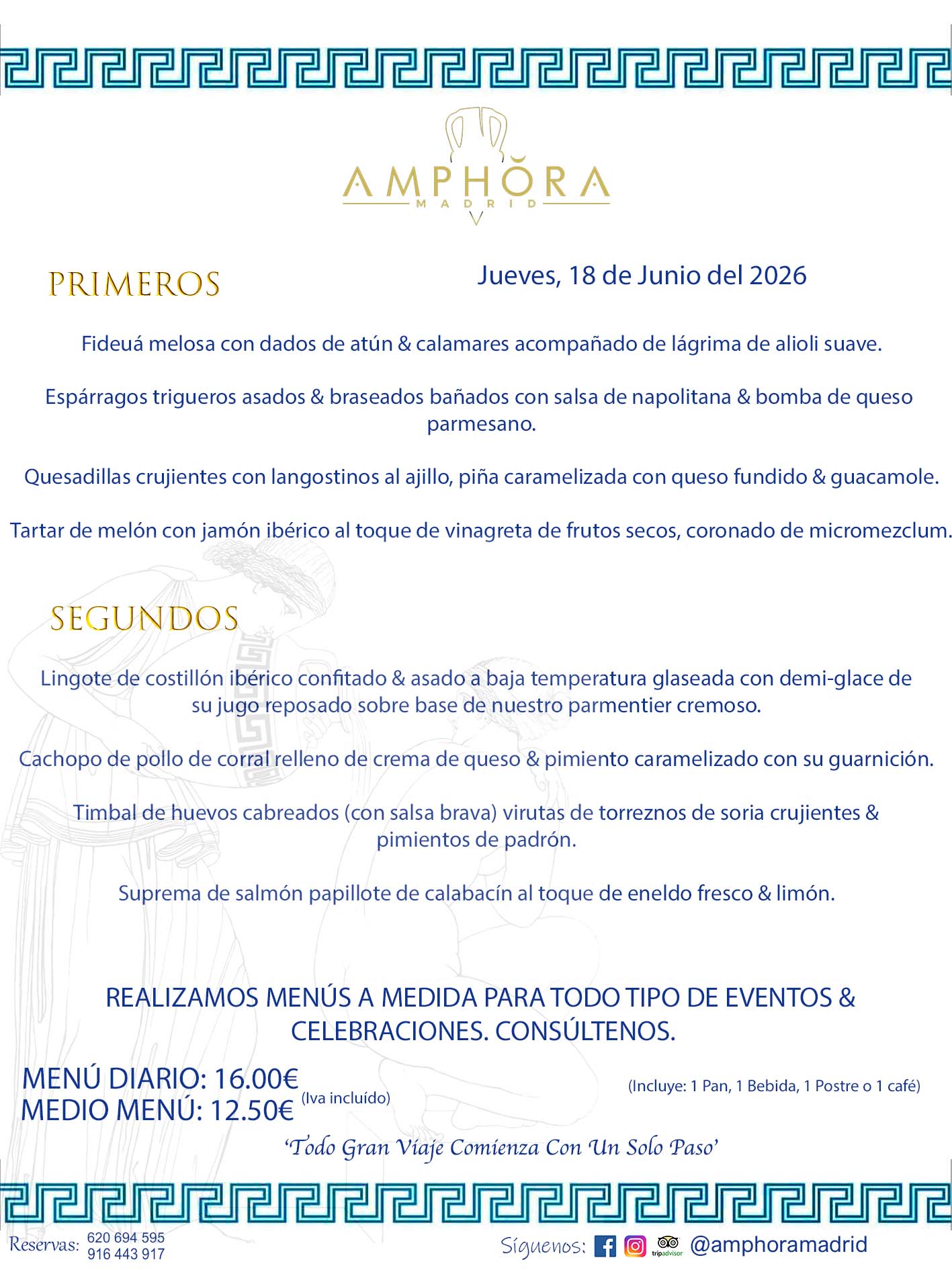 MENÚS DEL DÍA ALCORCÓN MENÚ DEL JUEVES 18 DE JUNIO DE DE 2026 MENÚS DIARIOS MEJORES MENÚS RESTAURANTES ALCORCÓN RESTAURANTE AMPHORA TERRAZA EN ALCORCÓN (DISPONEMOS DE UNA GRAN TERRAZA) Av. Leganés, 54 28923 · Alcorcón · Madrid · España. 91 644 39 17 620 694 595 También realizamos menús especiales a medida personalizados a grupos para todo tipo de eventos, como celebraciones, comidas o cenas de empresas, bautizos, bodas, cumpleaños, cenas o comidas de navidad 2023 2024, etc. Consúltenos o visite nuestras excelentes y amplias instalaciones y les prepararemos el menú más ajustado a sus necesidades y presupuesto. #RestaurantesEventos #RestaurantesMenúsCelebraciones #RestaurantesSalonesBodasBautizosComuniones #MenúsEspecialesparaEventosAlcorcón #MenúsCelebracionesAlcorcón #RestaurantesSalonesMenúsEspecialesGrupos #RestaurantesMenúsCumpleaños #ComidasCenasEmpresasAlcorcón #MenúsparaCenasComidasEventosEmpresasMadrid #MejoresTerrazasMadrid #MejorTerrazaAlcorcónMadrid #PresupuestosMenúsBodasComunionesBautizosAlcorcón #RestaurantesSecretosconEncantoMadrid #RestaurantesMenúsCenasComidasGruposEmpresasNavidadesAlcorcon #SalonesComidasCenasEmpresasAlcorcón #MenúsEventos #MenúsBodas #MenúsComuniones #MenúsCumpleaños #MenúsBautizos #MenúsEventosAlcorcón #MenúsBodasAlcorcón #MenúsComunionesAlcorcón #MenúsCumpleañosAlcorcón #MenúsBautizosAlcorcón #MenúsNavidadAlcorcón #MenúsComidasNavidad #MenúsCenasNavidad #SalonesEventosAlcorcón RESTAURANTES ALCORCÓN CELEBRACIONES EVENTOS CUMPLEAÑOS BODAS COMUNIONES BAUTIZOS, MENÚS ESPECIALES A MEDIDA PARA REUNIONES FAMILIARES EVENTOS CELEBRACIONES BODAS COMUNIONES BAUTIZOS EN ALCORCÓN, RESTAURANTES SALONES GRUPOS COMIDAS CENAS EN ALCORCÓN, RESTAURANTES COMIDAS CENAS EMPRESA ALCORCÓN MADRID, MEJORES TERRAZAS ALCORCÓN, MEJOR TERRAZA ALCORCÓN, RESTAURANTES SECRETOS CON ENCANTO EN MADRID, RESTAURANTES MENUS GRUPOS ESPECIALES COMIDAS CENAS EMPRESAS NAVIDADES ALCORCÓN, CONSÚLTE NUESTROS MENÚS A MEDIDA PARA EVENTOS - REALIZAMOS MENÚS A MEDIDA PARA BODAS, COMUNIONES, BAUTIZOS, CUMPLEAÑOS, CENAS COMIDAS DE EMPRESAS, ETC - NUESTRO RESTAURANTE DIPONE DE UNA EXTRAORDINARIA TERRAZA PARA TODO TIPO DE EVENTOS - NUESTROS SALONES INTERIORES SE ADAPTAN A TODO DE EVENTOS, YA SEAN PARTICULARES COMO DE EMPRESAS - RESTAURANTE PREPARADO PARA TODO TIPO DE EVENTOS DE CLIENTES DE LA ZONA SUR SUROESTE DE MADRID COMO ALCORCÓN MÓSTOLES FUENLABRADA VILLAVICIOSA DE ODÓN POZUELO DE ALARCÓN GETAFE LAS ROZAS MAJADAHONDA - UNO DE LOS MEJORES RESTAURANTES DE MADRID PARA COMER O CENAR A LA CARTA O CON NUESTROS MENÚS - CELEBRE CON NOSOTROS SUS REUNIONES FAMILIARES CUMPLEAÑOS BAUTIZOS COMUNIONES BODAS PRESENTACIONES ETC. PUES SERÁN UN ÉXITO - MEJORES RESTAURANTES SALONES CELEBRACIONES EN ALCORCÓN -RESTAURANTES MENUS GRUPOS COMIDAS CENAS REUNIONES EMPRESAS NAVIDADES 2024 ALCORCÓN ZONA SUR MADRID.MENÚS DEL DÍA ALCORCÓN DIARIOS MEJORES MENÚS RESTAURANTES ALCORCÓN RESTAURANTE AMPHORA TERRAZA EN ALCORCÓN (DISPONEMOS DE UNA GRAN TERRAZA)