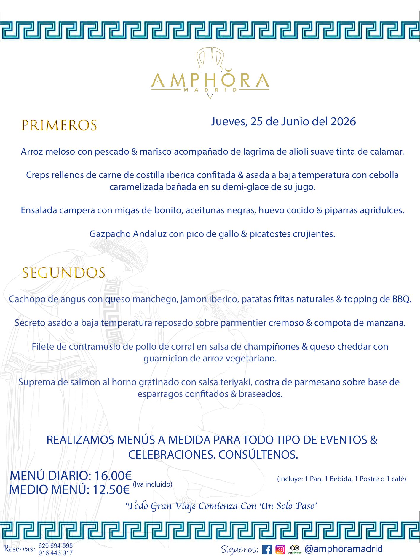 MENÚS DEL DÍA ALCORCÓN MENÚ DEL JUEVES 25 DE JUNIO DE DE 2026 MENÚS DIARIOS MEJORES MENÚS RESTAURANTES ALCORCÓN RESTAURANTE AMPHORA TERRAZA EN ALCORCÓN (DISPONEMOS DE UNA GRAN TERRAZA) Av. Leganés, 54 28923 · Alcorcón · Madrid · España. 91 644 39 17 620 694 595 También realizamos menús especiales a medida personalizados a grupos para todo tipo de eventos, como celebraciones, comidas o cenas de empresas, bautizos, bodas, cumpleaños, cenas o comidas de navidad 2023 2024, etc. Consúltenos o visite nuestras excelentes y amplias instalaciones y les prepararemos el menú más ajustado a sus necesidades y presupuesto. #RestaurantesEventos #RestaurantesMenúsCelebraciones #RestaurantesSalonesBodasBautizosComuniones #MenúsEspecialesparaEventosAlcorcón #MenúsCelebracionesAlcorcón #RestaurantesSalonesMenúsEspecialesGrupos #RestaurantesMenúsCumpleaños #ComidasCenasEmpresasAlcorcón #MenúsparaCenasComidasEventosEmpresasMadrid #MejoresTerrazasMadrid #MejorTerrazaAlcorcónMadrid #PresupuestosMenúsBodasComunionesBautizosAlcorcón #RestaurantesSecretosconEncantoMadrid #RestaurantesMenúsCenasComidasGruposEmpresasNavidadesAlcorcon #SalonesComidasCenasEmpresasAlcorcón #MenúsEventos #MenúsBodas #MenúsComuniones #MenúsCumpleaños #MenúsBautizos #MenúsEventosAlcorcón #MenúsBodasAlcorcón #MenúsComunionesAlcorcón #MenúsCumpleañosAlcorcón #MenúsBautizosAlcorcón #MenúsNavidadAlcorcón #MenúsComidasNavidad #MenúsCenasNavidad #SalonesEventosAlcorcón RESTAURANTES ALCORCÓN CELEBRACIONES EVENTOS CUMPLEAÑOS BODAS COMUNIONES BAUTIZOS, MENÚS ESPECIALES A MEDIDA PARA REUNIONES FAMILIARES EVENTOS CELEBRACIONES BODAS COMUNIONES BAUTIZOS EN ALCORCÓN, RESTAURANTES SALONES GRUPOS COMIDAS CENAS EN ALCORCÓN, RESTAURANTES COMIDAS CENAS EMPRESA ALCORCÓN MADRID, MEJORES TERRAZAS ALCORCÓN, MEJOR TERRAZA ALCORCÓN, RESTAURANTES SECRETOS CON ENCANTO EN MADRID, RESTAURANTES MENUS GRUPOS ESPECIALES COMIDAS CENAS EMPRESAS NAVIDADES ALCORCÓN, CONSÚLTE NUESTROS MENÚS A MEDIDA PARA EVENTOS - REALIZAMOS MENÚS A MEDIDA PARA BODAS, COMUNIONES, BAUTIZOS, CUMPLEAÑOS, CENAS COMIDAS DE EMPRESAS, ETC - NUESTRO RESTAURANTE DIPONE DE UNA EXTRAORDINARIA TERRAZA PARA TODO TIPO DE EVENTOS - NUESTROS SALONES INTERIORES SE ADAPTAN A TODO DE EVENTOS, YA SEAN PARTICULARES COMO DE EMPRESAS - RESTAURANTE PREPARADO PARA TODO TIPO DE EVENTOS DE CLIENTES DE LA ZONA SUR SUROESTE DE MADRID COMO ALCORCÓN MÓSTOLES FUENLABRADA VILLAVICIOSA DE ODÓN POZUELO DE ALARCÓN GETAFE LAS ROZAS MAJADAHONDA - UNO DE LOS MEJORES RESTAURANTES DE MADRID PARA COMER O CENAR A LA CARTA O CON NUESTROS MENÚS - CELEBRE CON NOSOTROS SUS REUNIONES FAMILIARES CUMPLEAÑOS BAUTIZOS COMUNIONES BODAS PRESENTACIONES ETC. PUES SERÁN UN ÉXITO - MEJORES RESTAURANTES SALONES CELEBRACIONES EN ALCORCÓN -RESTAURANTES MENUS GRUPOS COMIDAS CENAS REUNIONES EMPRESAS NAVIDADES 2024 ALCORCÓN ZONA SUR MADRID.MENÚS DEL DÍA ALCORCÓN DIARIOS MEJORES MENÚS RESTAURANTES ALCORCÓN RESTAURANTE AMPHORA TERRAZA EN ALCORCÓN (DISPONEMOS DE UNA GRAN TERRAZA)