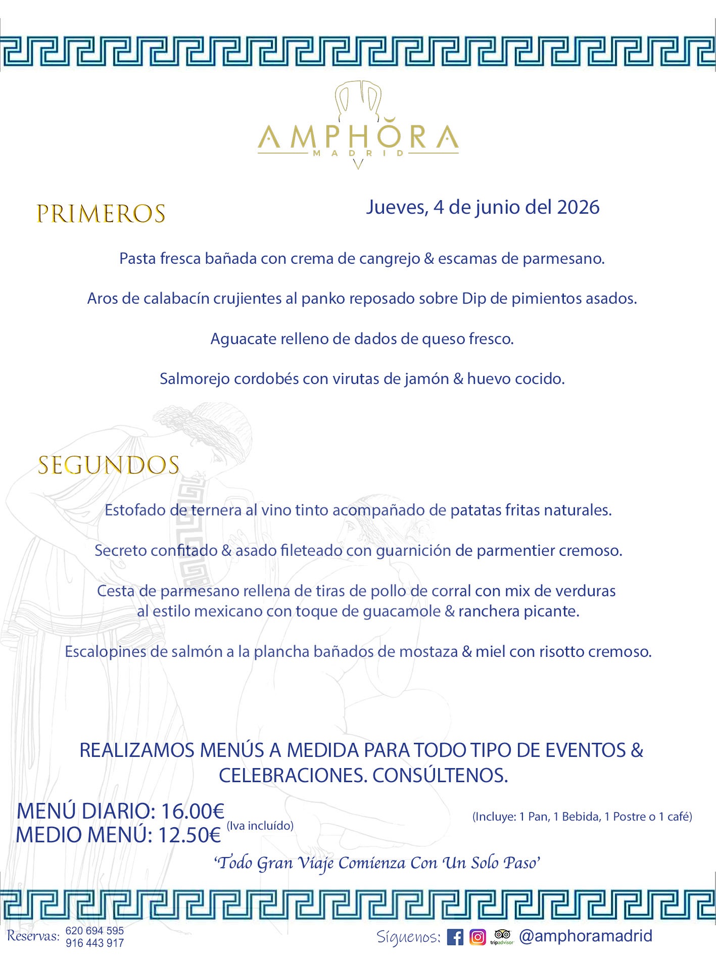 MENÚS DEL DÍA ALCORCÓN MENÚ DEL JUEVES 4 DE JUNIO DE DE 2026 MENÚS DIARIOS MEJORES MENÚS RESTAURANTES ALCORCÓN RESTAURANTE AMPHORA TERRAZA EN ALCORCÓN (DISPONEMOS DE UNA GRAN TERRAZA) Av. Leganés, 54 28923 · Alcorcón · Madrid · España. 91 644 39 17 620 694 595 También realizamos menús especiales a medida personalizados a grupos para todo tipo de eventos, como celebraciones, comidas o cenas de empresas, bautizos, bodas, cumpleaños, cenas o comidas de navidad 2023 2024, etc. Consúltenos o visite nuestras excelentes y amplias instalaciones y les prepararemos el menú más ajustado a sus necesidades y presupuesto. #RestaurantesEventos #RestaurantesMenúsCelebraciones #RestaurantesSalonesBodasBautizosComuniones #MenúsEspecialesparaEventosAlcorcón #MenúsCelebracionesAlcorcón #RestaurantesSalonesMenúsEspecialesGrupos #RestaurantesMenúsCumpleaños #ComidasCenasEmpresasAlcorcón #MenúsparaCenasComidasEventosEmpresasMadrid #MejoresTerrazasMadrid #MejorTerrazaAlcorcónMadrid #PresupuestosMenúsBodasComunionesBautizosAlcorcón #RestaurantesSecretosconEncantoMadrid #RestaurantesMenúsCenasComidasGruposEmpresasNavidadesAlcorcon #SalonesComidasCenasEmpresasAlcorcón #MenúsEventos #MenúsBodas #MenúsComuniones #MenúsCumpleaños #MenúsBautizos #MenúsEventosAlcorcón #MenúsBodasAlcorcón #MenúsComunionesAlcorcón #MenúsCumpleañosAlcorcón #MenúsBautizosAlcorcón #MenúsNavidadAlcorcón #MenúsComidasNavidad #MenúsCenasNavidad #SalonesEventosAlcorcón RESTAURANTES ALCORCÓN CELEBRACIONES EVENTOS CUMPLEAÑOS BODAS COMUNIONES BAUTIZOS, MENÚS ESPECIALES A MEDIDA PARA REUNIONES FAMILIARES EVENTOS CELEBRACIONES BODAS COMUNIONES BAUTIZOS EN ALCORCÓN, RESTAURANTES SALONES GRUPOS COMIDAS CENAS EN ALCORCÓN, RESTAURANTES COMIDAS CENAS EMPRESA ALCORCÓN MADRID, MEJORES TERRAZAS ALCORCÓN, MEJOR TERRAZA ALCORCÓN, RESTAURANTES SECRETOS CON ENCANTO EN MADRID, RESTAURANTES MENUS GRUPOS ESPECIALES COMIDAS CENAS EMPRESAS NAVIDADES ALCORCÓN, CONSÚLTE NUESTROS MENÚS A MEDIDA PARA EVENTOS - REALIZAMOS MENÚS A MEDIDA PARA BODAS, COMUNIONES, BAUTIZOS, CUMPLEAÑOS, CENAS COMIDAS DE EMPRESAS, ETC - NUESTRO RESTAURANTE DIPONE DE UNA EXTRAORDINARIA TERRAZA PARA TODO TIPO DE EVENTOS - NUESTROS SALONES INTERIORES SE ADAPTAN A TODO DE EVENTOS, YA SEAN PARTICULARES COMO DE EMPRESAS - RESTAURANTE PREPARADO PARA TODO TIPO DE EVENTOS DE CLIENTES DE LA ZONA SUR SUROESTE DE MADRID COMO ALCORCÓN MÓSTOLES FUENLABRADA VILLAVICIOSA DE ODÓN POZUELO DE ALARCÓN GETAFE LAS ROZAS MAJADAHONDA - UNO DE LOS MEJORES RESTAURANTES DE MADRID PARA COMER O CENAR A LA CARTA O CON NUESTROS MENÚS - CELEBRE CON NOSOTROS SUS REUNIONES FAMILIARES CUMPLEAÑOS BAUTIZOS COMUNIONES BODAS PRESENTACIONES ETC. PUES SERÁN UN ÉXITO - MEJORES RESTAURANTES SALONES CELEBRACIONES EN ALCORCÓN -RESTAURANTES MENUS GRUPOS COMIDAS CENAS REUNIONES EMPRESAS NAVIDADES 2024 ALCORCÓN ZONA SUR MADRID.MENÚS DEL DÍA ALCORCÓN DIARIOS MEJORES MENÚS RESTAURANTES ALCORCÓN RESTAURANTE AMPHORA TERRAZA EN ALCORCÓN (DISPONEMOS DE UNA GRAN TERRAZA)