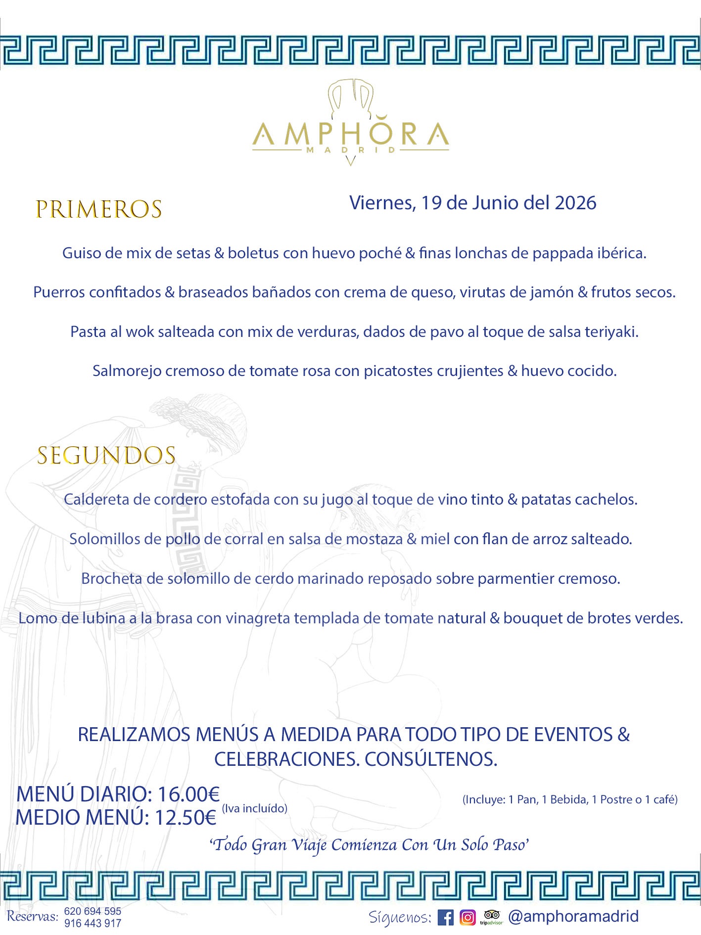 MENÚS DEL DÍA ALCORCÓN MENÚ DEL VIERNES 19 DE JUNIO DE DE 2026 MENÚS DIARIOS MEJORES MENÚS RESTAURANTES ALCORCÓN RESTAURANTE AMPHORA TERRAZA EN ALCORCÓN (DISPONEMOS DE UNA GRAN TERRAZA) Av. Leganés, 54 28923 · Alcorcón · Madrid · España. 91 644 39 17 620 694 595 También realizamos menús especiales a medida personalizados a grupos para todo tipo de eventos, como celebraciones, comidas o cenas de empresas, bautizos, bodas, cumpleaños, cenas o comidas de navidad 2023 2024, etc. Consúltenos o visite nuestras excelentes y amplias instalaciones y les prepararemos el menú más ajustado a sus necesidades y presupuesto. #RestaurantesEventos #RestaurantesMenúsCelebraciones #RestaurantesSalonesBodasBautizosComuniones #MenúsEspecialesparaEventosAlcorcón #MenúsCelebracionesAlcorcón #RestaurantesSalonesMenúsEspecialesGrupos #RestaurantesMenúsCumpleaños #ComidasCenasEmpresasAlcorcón #MenúsparaCenasComidasEventosEmpresasMadrid #MejoresTerrazasMadrid #MejorTerrazaAlcorcónMadrid #PresupuestosMenúsBodasComunionesBautizosAlcorcón #RestaurantesSecretosconEncantoMadrid #RestaurantesMenúsCenasComidasGruposEmpresasNavidadesAlcorcon #SalonesComidasCenasEmpresasAlcorcón #MenúsEventos #MenúsBodas #MenúsComuniones #MenúsCumpleaños #MenúsBautizos #MenúsEventosAlcorcón #MenúsBodasAlcorcón #MenúsComunionesAlcorcón #MenúsCumpleañosAlcorcón #MenúsBautizosAlcorcón #MenúsNavidadAlcorcón #MenúsComidasNavidad #MenúsCenasNavidad #SalonesEventosAlcorcón RESTAURANTES ALCORCÓN CELEBRACIONES EVENTOS CUMPLEAÑOS BODAS COMUNIONES BAUTIZOS, MENÚS ESPECIALES A MEDIDA PARA REUNIONES FAMILIARES EVENTOS CELEBRACIONES BODAS COMUNIONES BAUTIZOS EN ALCORCÓN, RESTAURANTES SALONES GRUPOS COMIDAS CENAS EN ALCORCÓN, RESTAURANTES COMIDAS CENAS EMPRESA ALCORCÓN MADRID, MEJORES TERRAZAS ALCORCÓN, MEJOR TERRAZA ALCORCÓN, RESTAURANTES SECRETOS CON ENCANTO EN MADRID, RESTAURANTES MENUS GRUPOS ESPECIALES COMIDAS CENAS EMPRESAS NAVIDADES ALCORCÓN, CONSÚLTE NUESTROS MENÚS A MEDIDA PARA EVENTOS - REALIZAMOS MENÚS A MEDIDA PARA BODAS, COMUNIONES, BAUTIZOS, CUMPLEAÑOS, CENAS COMIDAS DE EMPRESAS, ETC - NUESTRO RESTAURANTE DIPONE DE UNA EXTRAORDINARIA TERRAZA PARA TODO TIPO DE EVENTOS - NUESTROS SALONES INTERIORES SE ADAPTAN A TODO DE EVENTOS, YA SEAN PARTICULARES COMO DE EMPRESAS - RESTAURANTE PREPARADO PARA TODO TIPO DE EVENTOS DE CLIENTES DE LA ZONA SUR SUROESTE DE MADRID COMO ALCORCÓN MÓSTOLES FUENLABRADA VILLAVICIOSA DE ODÓN POZUELO DE ALARCÓN GETAFE LAS ROZAS MAJADAHONDA - UNO DE LOS MEJORES RESTAURANTES DE MADRID PARA COMER O CENAR A LA CARTA O CON NUESTROS MENÚS - CELEBRE CON NOSOTROS SUS REUNIONES FAMILIARES CUMPLEAÑOS BAUTIZOS COMUNIONES BODAS PRESENTACIONES ETC. PUES SERÁN UN ÉXITO - MEJORES RESTAURANTES SALONES CELEBRACIONES EN ALCORCÓN -RESTAURANTES MENUS GRUPOS COMIDAS CENAS REUNIONES EMPRESAS NAVIDADES 2024 ALCORCÓN ZONA SUR MADRID.MENÚS DEL DÍA ALCORCÓN DIARIOS MEJORES MENÚS RESTAURANTES ALCORCÓN RESTAURANTE AMPHORA TERRAZA EN ALCORCÓN (DISPONEMOS DE UNA GRAN TERRAZA)