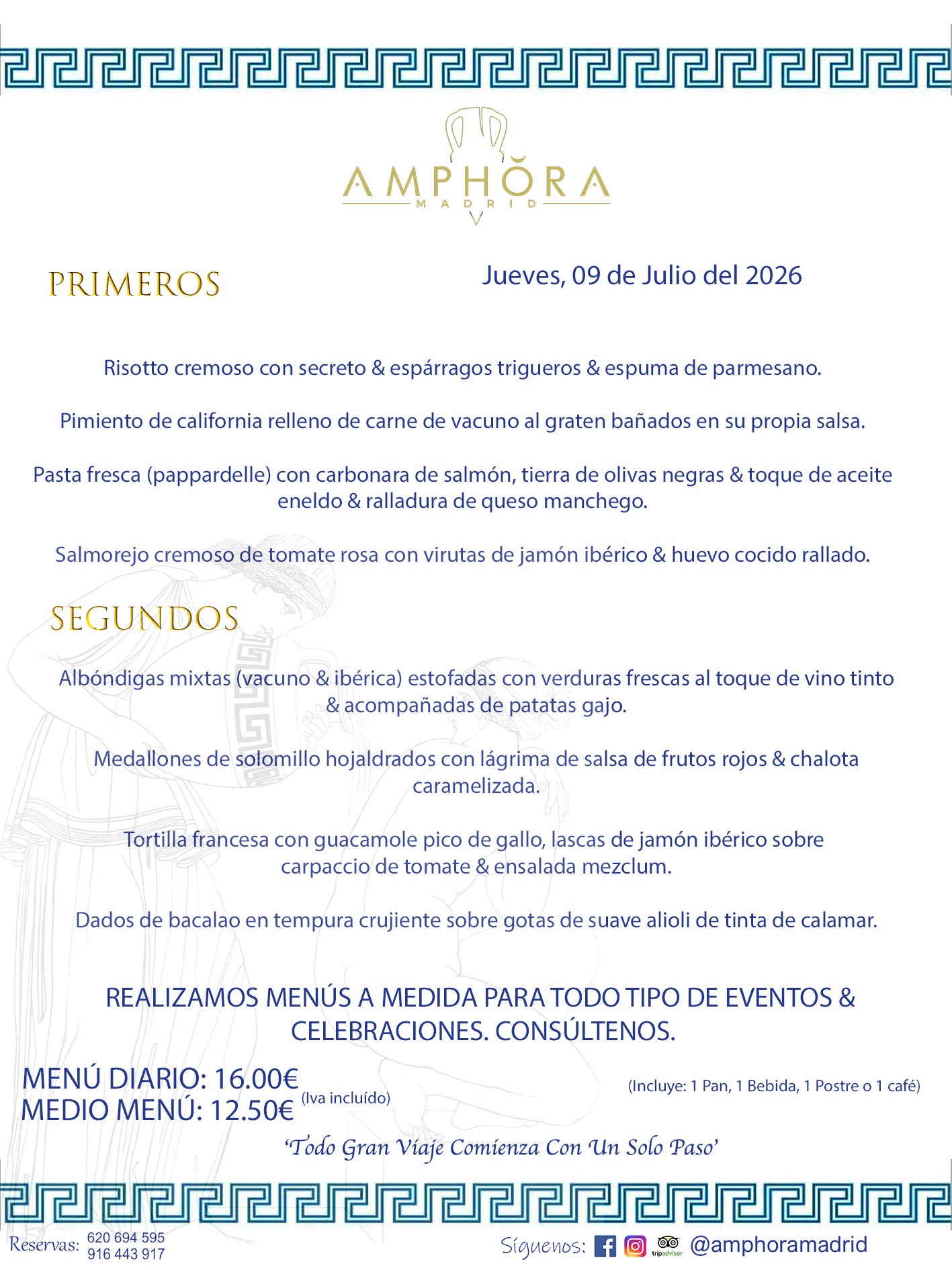 MENÚS DEL DÍA ALCORCÓN MENÚ DEL JUEVES 9 DE JULIO DE DE 2026 MENÚS DIARIOS MEJORES MENÚS RESTAURANTES ALCORCÓN RESTAURANTE AMPHORA TERRAZA EN ALCORCÓN (DISPONEMOS DE UNA GRAN TERRAZA) Av. Leganés, 54 28923 · Alcorcón · Madrid · España. 91 644 39 17 620 694 595 También realizamos menús especiales a medida personalizados a grupos para todo tipo de eventos, como celebraciones, comidas o cenas de empresas, bautizos, bodas, cumpleaños, cenas o comidas de navidad 2023 2024, etc. Consúltenos o visite nuestras excelentes y amplias instalaciones y les prepararemos el menú más ajustado a sus necesidades y presupuesto. #RestaurantesEventos #RestaurantesMenúsCelebraciones #RestaurantesSalonesBodasBautizosComuniones #MenúsEspecialesparaEventosAlcorcón #MenúsCelebracionesAlcorcón #RestaurantesSalonesMenúsEspecialesGrupos #RestaurantesMenúsCumpleaños #ComidasCenasEmpresasAlcorcón #MenúsparaCenasComidasEventosEmpresasMadrid #MejoresTerrazasMadrid #MejorTerrazaAlcorcónMadrid #PresupuestosMenúsBodasComunionesBautizosAlcorcón #RestaurantesSecretosconEncantoMadrid #RestaurantesMenúsCenasComidasGruposEmpresasNavidadesAlcorcon #SalonesComidasCenasEmpresasAlcorcón #MenúsEventos #MenúsBodas #MenúsComuniones #MenúsCumpleaños #MenúsBautizos #MenúsEventosAlcorcón #MenúsBodasAlcorcón #MenúsComunionesAlcorcón #MenúsCumpleañosAlcorcón #MenúsBautizosAlcorcón #MenúsNavidadAlcorcón #MenúsComidasNavidad #MenúsCenasNavidad #SalonesEventosAlcorcón RESTAURANTES ALCORCÓN CELEBRACIONES EVENTOS CUMPLEAÑOS BODAS COMUNIONES BAUTIZOS, MENÚS ESPECIALES A MEDIDA PARA REUNIONES FAMILIARES EVENTOS CELEBRACIONES BODAS COMUNIONES BAUTIZOS EN ALCORCÓN, RESTAURANTES SALONES GRUPOS COMIDAS CENAS EN ALCORCÓN, RESTAURANTES COMIDAS CENAS EMPRESA ALCORCÓN MADRID, MEJORES TERRAZAS ALCORCÓN, MEJOR TERRAZA ALCORCÓN, RESTAURANTES SECRETOS CON ENCANTO EN MADRID, RESTAURANTES MENUS GRUPOS ESPECIALES COMIDAS CENAS EMPRESAS NAVIDADES ALCORCÓN, CONSÚLTE NUESTROS MENÚS A MEDIDA PARA EVENTOS - REALIZAMOS MENÚS A MEDIDA PARA BODAS, COMUNIONES, BAUTIZOS, CUMPLEAÑOS, CENAS COMIDAS DE EMPRESAS, ETC - NUESTRO RESTAURANTE DIPONE DE UNA EXTRAORDINARIA TERRAZA PARA TODO TIPO DE EVENTOS - NUESTROS SALONES INTERIORES SE ADAPTAN A TODO DE EVENTOS, YA SEAN PARTICULARES COMO DE EMPRESAS - RESTAURANTE PREPARADO PARA TODO TIPO DE EVENTOS DE CLIENTES DE LA ZONA SUR SUROESTE DE MADRID COMO ALCORCÓN MÓSTOLES FUENLABRADA VILLAVICIOSA DE ODÓN POZUELO DE ALARCÓN GETAFE LAS ROZAS MAJADAHONDA - UNO DE LOS MEJORES RESTAURANTES DE MADRID PARA COMER O CENAR A LA CARTA O CON NUESTROS MENÚS - CELEBRE CON NOSOTROS SUS REUNIONES FAMILIARES CUMPLEAÑOS BAUTIZOS COMUNIONES BODAS PRESENTACIONES ETC. PUES SERÁN UN ÉXITO - MEJORES RESTAURANTES SALONES CELEBRACIONES EN ALCORCÓN -RESTAURANTES MENUS GRUPOS COMIDAS CENAS REUNIONES EMPRESAS NAVIDADES 2024 ALCORCÓN ZONA SUR MADRID.MENÚS DEL DÍA ALCORCÓN DIARIOS MEJORES MENÚS RESTAURANTES ALCORCÓN RESTAURANTE AMPHORA TERRAZA EN ALCORCÓN (DISPONEMOS DE UNA GRAN TERRAZA)
