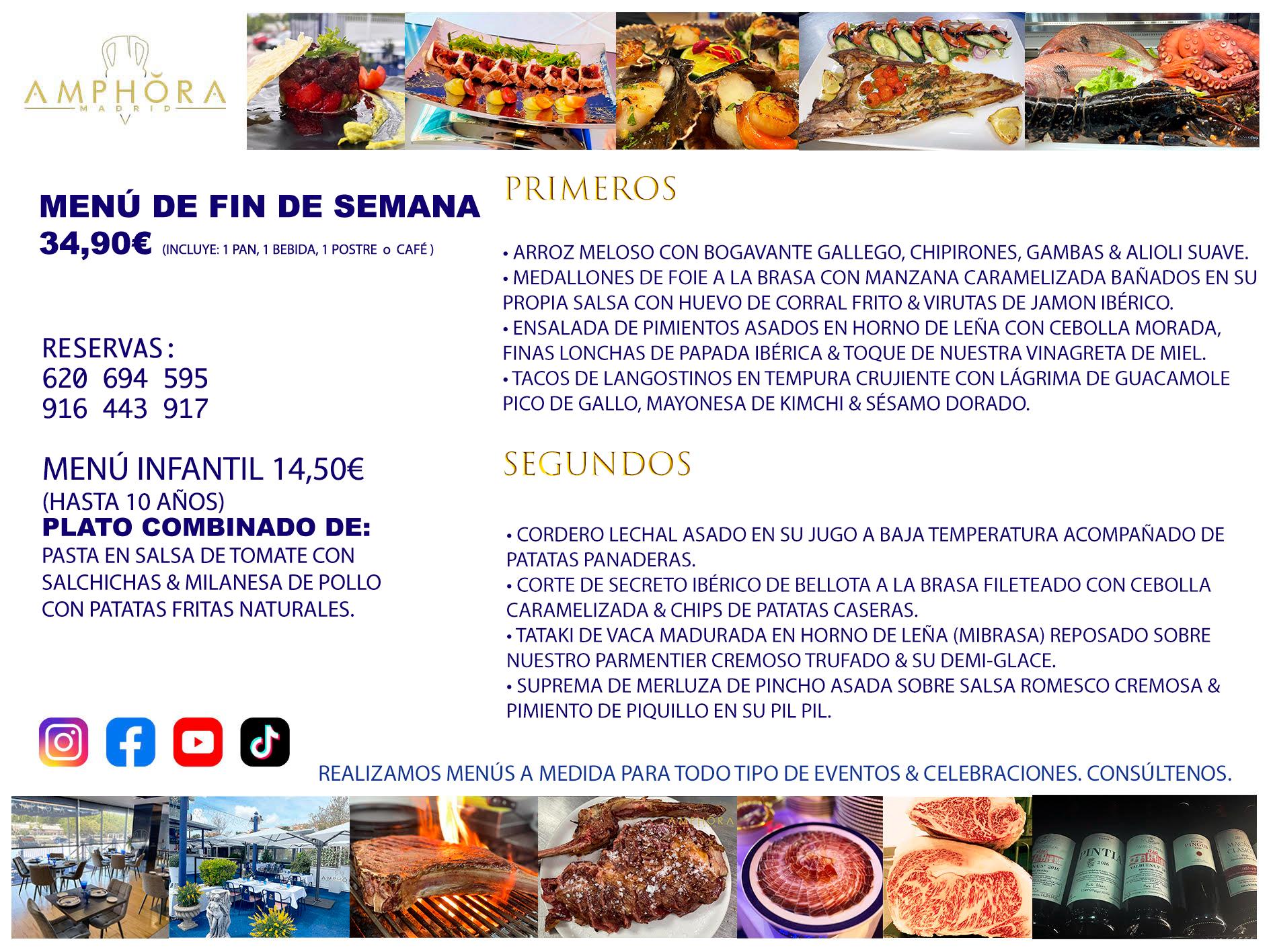 MENÚS FIN DE SEMANA PARA EL SÁBADO 3 Y DOMINGO 4 DE OCTUBRE DE 2026 DÍA DE LA MADRE RESTAURANTE AMPHORA TERRAZA EN ALCORCÓN (DISPONEMOS DE UNA GRAN TERRAZA) Av. Leganés, 54 28923 · Alcorcón · Madrid · España. 91 644 39 17 620 694 595 También realizamos menús especiales a medida personalizados a grupos para todo tipo de eventos, como celebraciones, comidas o cenas de empresas, bautizos, bodas, cumpleaños, cenas o comidas de navidad 2022/2023, etc. Consúltenos o visite nuestras excelentes y amplias instalaciones y les prepararemos el menú más ajustado a sus necesidades y presupuesto. #RestaurantesEventos #RestaurantesMenúsCelebraciones #RestaurantesSalonesBodasBautizosComuniones #MenúsEspecialesparaEventosAlcorcón #MenúsCelebracionesAlcorcón #RestaurantesSalonesMenúsEspecialesGrupos #RestaurantesMenúsCumpleaños #ComidasCenasEmpresasAlcorcón #MenúsparaCenasComidasEventosEmpresasMadrid #MejoresTerrazasMadrid #MejorTerrazaAlcorcónMadrid #PresupuestosMenúsBodasComunionesBautizosAlcorcón #RestaurantesSecretosconEncantoMadrid #RestaurantesMenúsCenasComidasGruposEmpresasNavidadesAlcorcon #SalonesComidasCenasEmpresasAlcorcón #MenúsEventos #MenúsBodas #MenúsComuniones #MenúsCumpleaños #MenúsBautizos #MenúsEventosAlcorcón #MenúsBodasAlcorcón #MenúsComunionesAlcorcón #MenúsCumpleañosAlcorcón #MenúsBautizosAlcorcón #MenúsNavidadAlcorcón #MenúsComidasNavidad #MenúsCenasNavidad #SalonesEventosAlcorcón RESTAURANTES ALCORCÓN CELEBRACIONES EVENTOS CUMPLEAÑOS BODAS COMUNIONES BAUTIZOS, MENÚS ESPECIALES A MEDIDA PARA REUNIONES FAMILIARES EVENTOS CELEBRACIONES BODAS COMUNIONES BAUTIZOS EN ALCORCÓN, RESTAURANTES SALONES GRUPOS COMIDAS CENAS EN ALCORCÓN, RESTAURANTES COMIDAS CENAS EMPRESA ALCORCÓN MADRID, MEJORES TERRAZAS ALCORCÓN, MEJOR TERRAZA ALCORCÓN, RESTAURANTES SECRETOS CON ENCANTO EN MADRID, RESTAURANTES MENUS GRUPOS ESPECIALES COMIDAS CENAS EMPRESAS NAVIDADES ALCORCÓN, CONSÚLTE NUESTROS MENÚS A MEDIDA PARA EVENTOS - REALIZAMOS MENÚS A MEDIDA PARA BODAS, COMUNIONES, BAUTIZOS, CUMPLEAÑOS, CENAS COMIDAS DE EMPRESAS, ETC - NUESTRO RESTAURANTE DIPONE DE UNA EXTRAORDINARIA TERRAZA PARA TODO TIPO DE EVENTOS - NUESTROS SALONES INTERIORES SE ADAPTAN A TODO DE EVENTOS, YA SEAN PARTICULARES COMO DE EMPRESAS - RESTAURANTE PREPARADO PARA TODO TIPO DE EVENTOS DE CLIENTES DE LA ZONA SUR SUROESTE DE MADRID COMO ALCORCÓN MÓSTOLES FUENLABRADA VILLAVICIOSA DE ODÓN POZUELO DE ALARCÓN GETAFE LAS ROZAS MAJADAHONDA - UNO DE LOS MEJORES RESTAURANTES DE MADRID PARA COMER O CENAR A LA CARTA O CON NUESTROS MENÚS - CELEBRE CON NOSOTROS SUS REUNIONES FAMILIARES CUMPLEAÑOS BAUTIZOS COMUNIONES BODAS PRESENTACIONES ETC. PUES SERÁN UN ÉXITO - MEJORES RESTAURANTES SALONES CELEBRACIONES EN ALCORCÓN -RESTAURANTES MENUS GRUPOS COMIDAS CENAS REUNIONES EMPRESAS NAVIDADES 2026 2027 ALCORCÓN ZONA SUR MADRID.