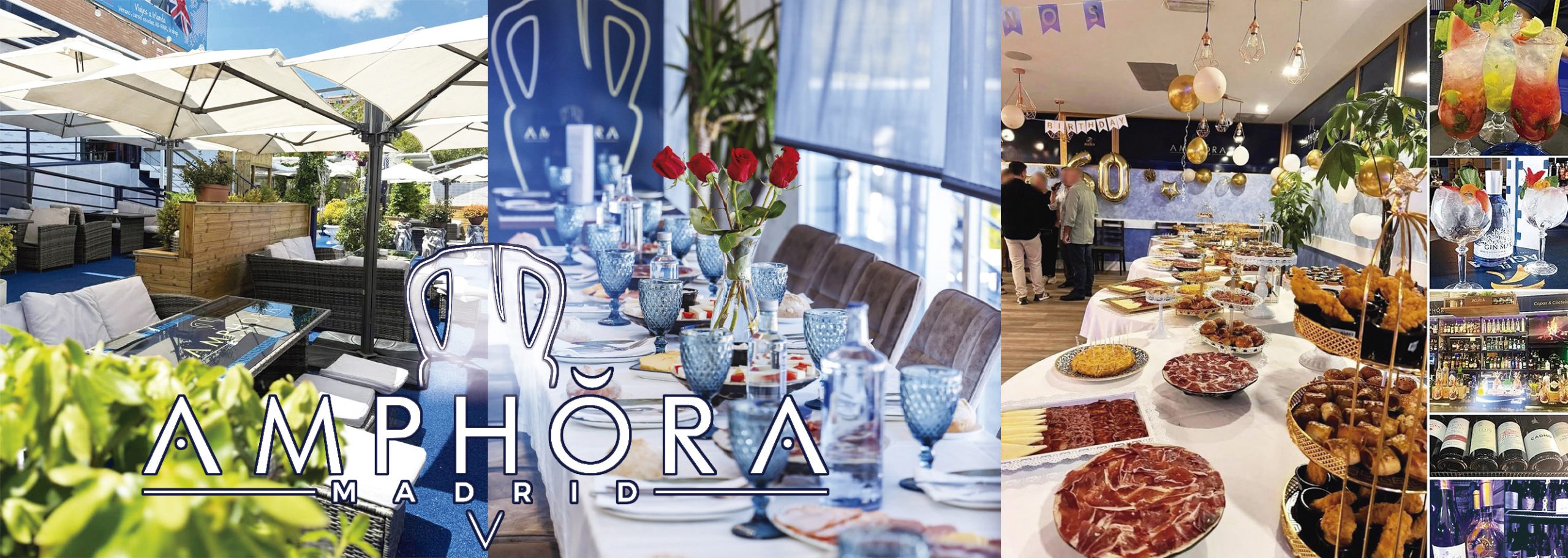 RESTAURANTES PARA EVENTOS EN MADRID RESTURANTES CON ENCANTO BONITOS CON TERRAZAS EN MADRID COMUNIDAD DE MADRID AMPHORA MADRID MENUS FIN DE SEMANA DEL DIA DIARIOS GOURMET COMIDA FUSION  